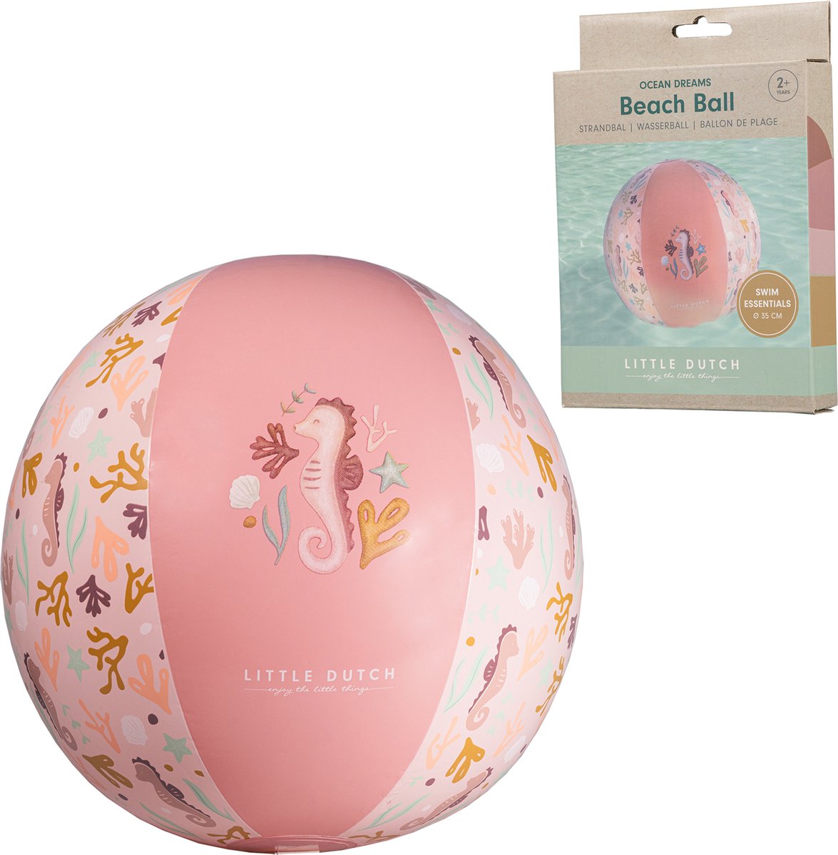 Rubo Toys Little dutch ocean dreams strandbal roze 35cm