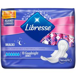 Maandverband Libresse Maxi Goodnight Wings 10 stuks