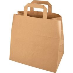 Draagtas Papstar met handvat 250x260x170mm Kraftpapier Bruin