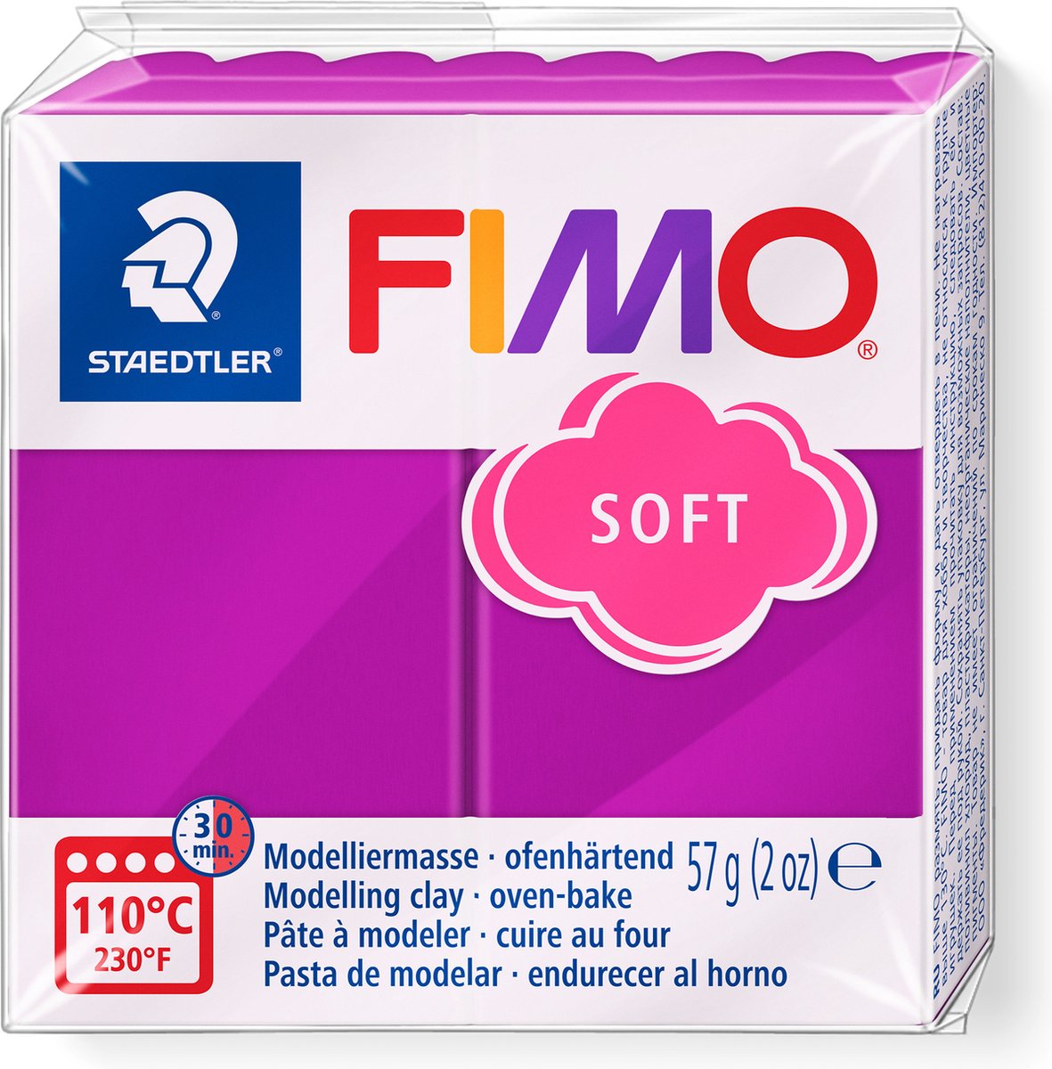 Fimo Staedtler soft 8020 boetseerklei 57g paars 1stuk(s)