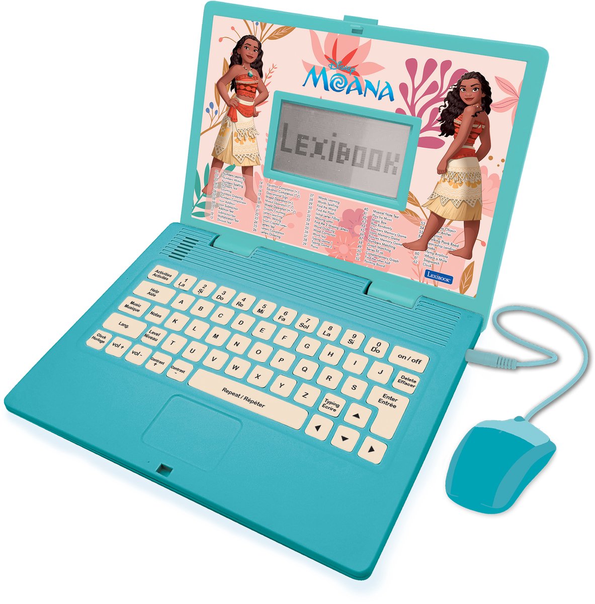 Lexibook Vaiana educatieve laptop 124 activiteiten (en fr)
