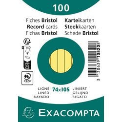 Indexkaarten Exacompta 10820SE Geel Papier