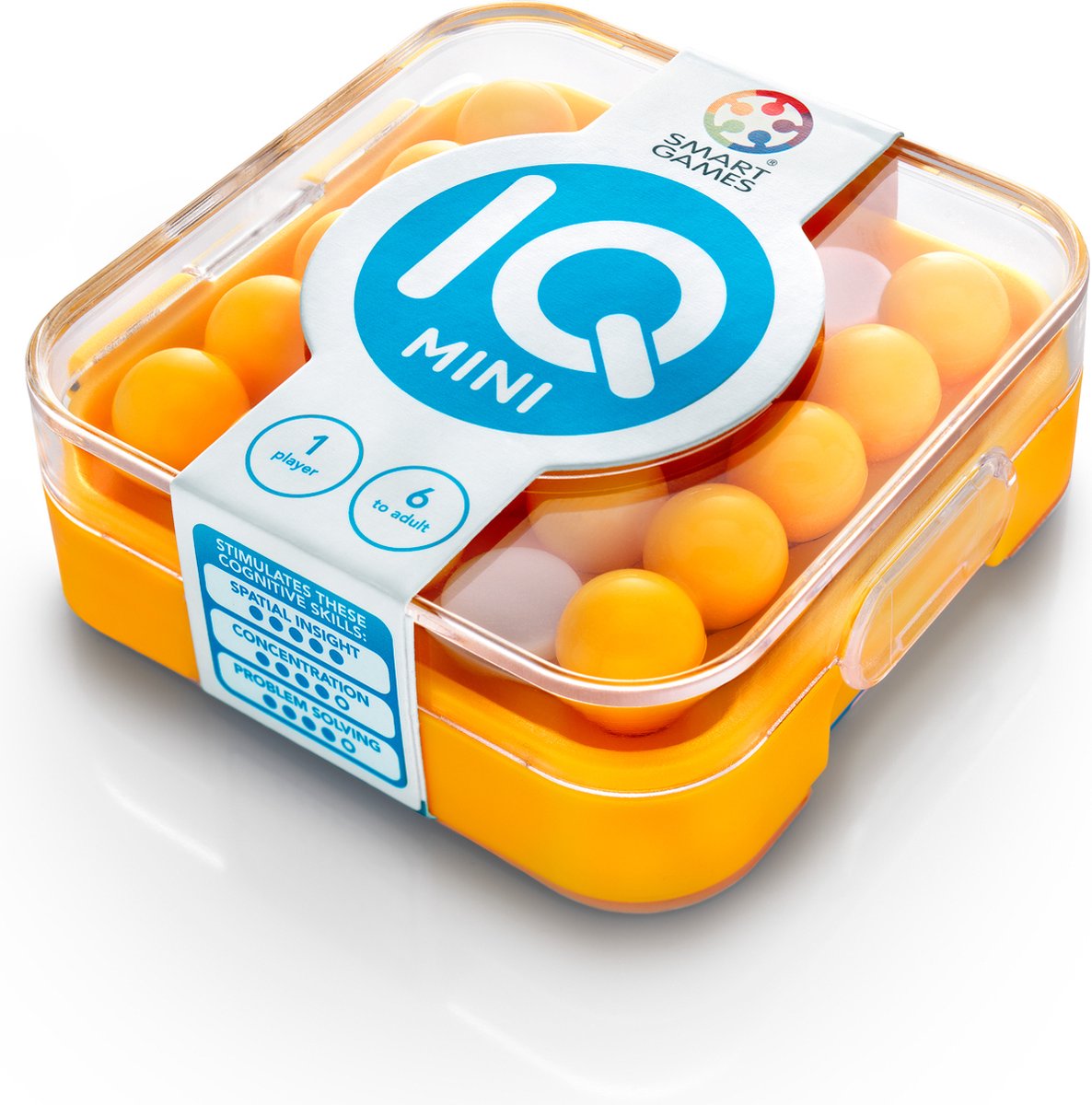 SmartGames iq mini - compact zakformaat denkspel reispuzzel - eindeloze uitdagingen met verschuifbare blockers - educatief solospel - vanaf 6 jaar