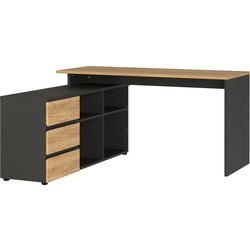 Hoekbureau Germania 4187-549 GW-Lissabon 770 x 1460 x 1450 mm Grafiet, wit