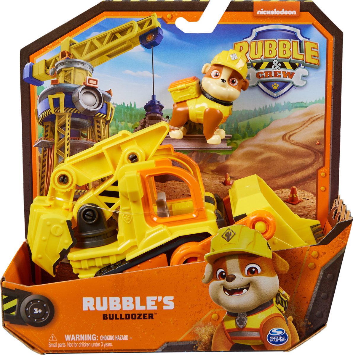 Rubble Crew - rubble’s bulldozer met speelfiguur en beweegbare onderdelen - paw patrol speelgoed