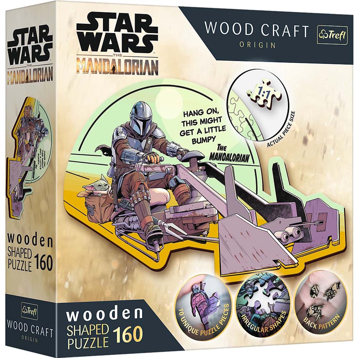Trefl - puzzels - 160 houten puzzels - de mandaloriaan - hereniging lucasfilm star wars de mandaloriaan fsc mix 70% .