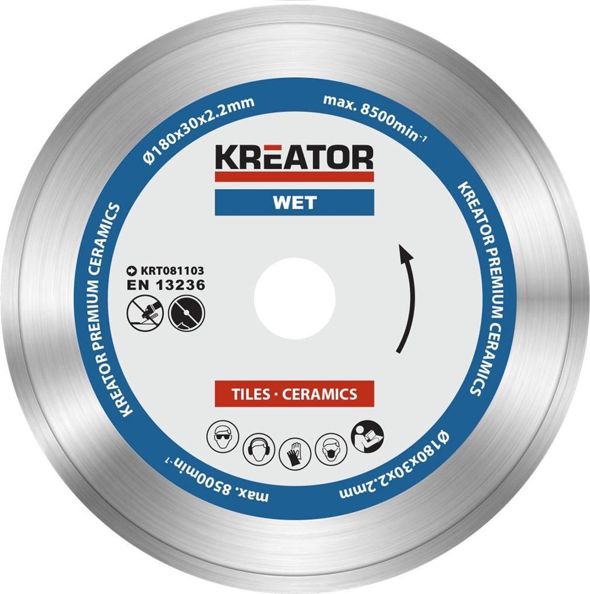 Kreator krt081103 diamantschijven set – ø180mm – universeel