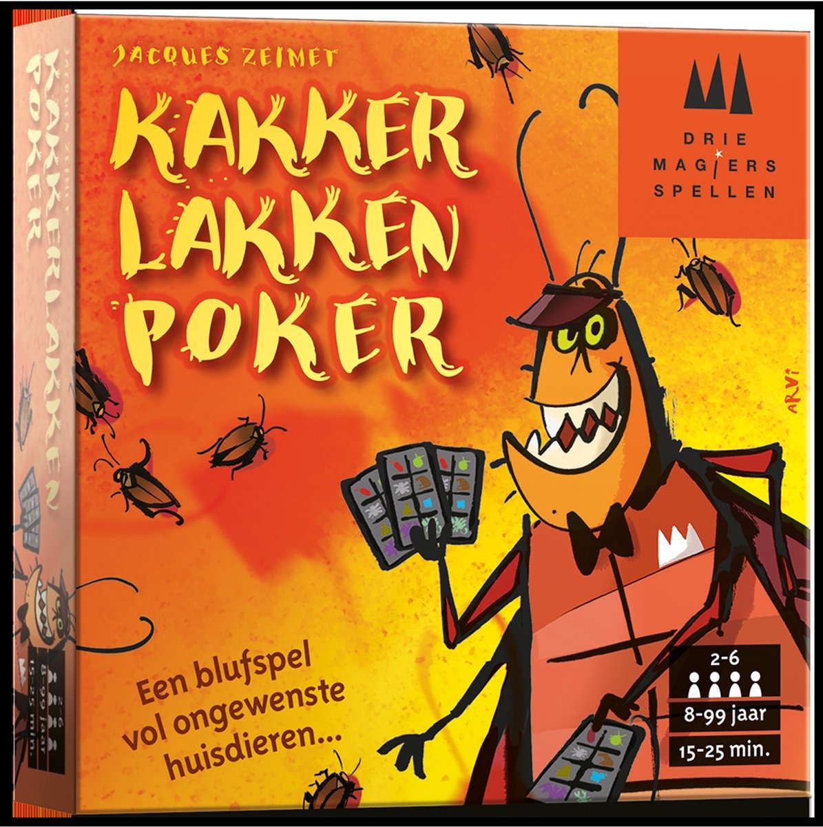 Drie Magiers Spellen 999 games - - kakkerlakkenpoker - kaartspel - bluffspel - snel kaartspel - partyspel - vanaf 8 jaar - gezelschapsspel