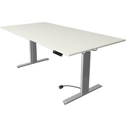 Zit-sta-bureau Kerkmann 10233510 Spaanplaat Wit, Zilver