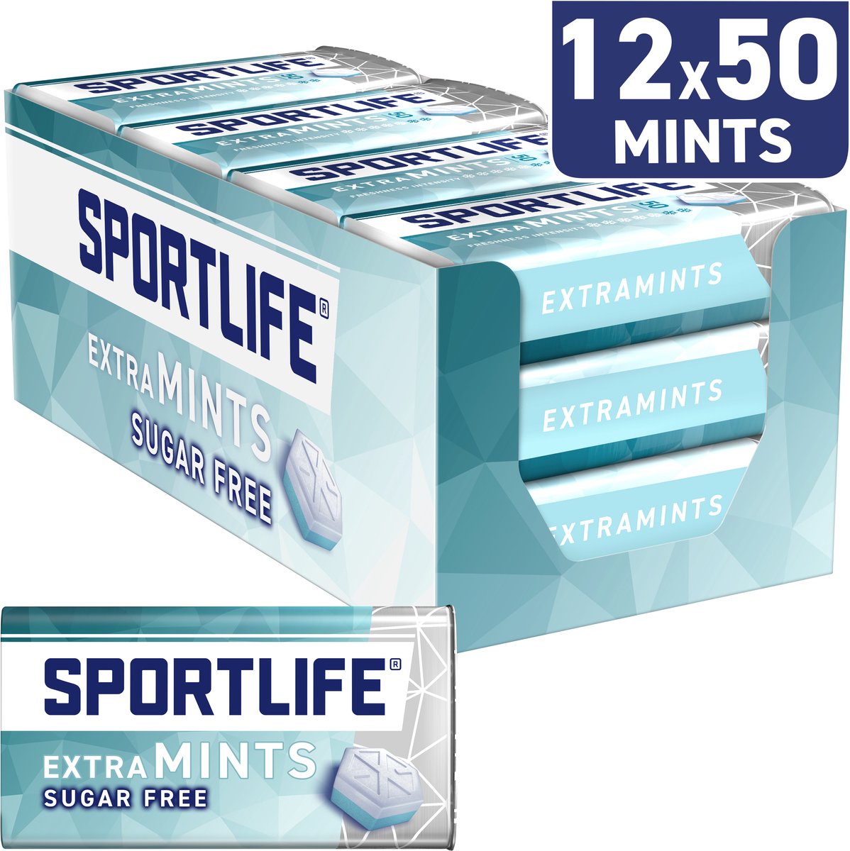 Sportlife mints extra mint - suikervrije mints - pepermunt - 12x35g