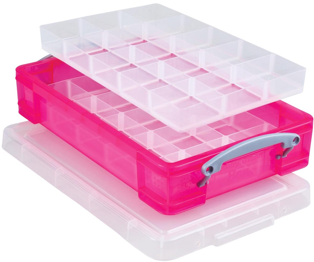 Really Useful Box 4 liter met 2 dividers transparant helroze
