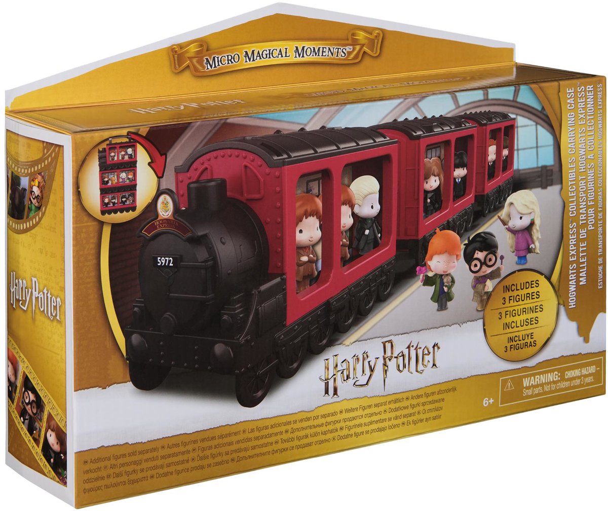 Wizarding World harry potter, micro magical moments hogwarts express-draagkoffer voor verzamelfiguren met 3 figuren