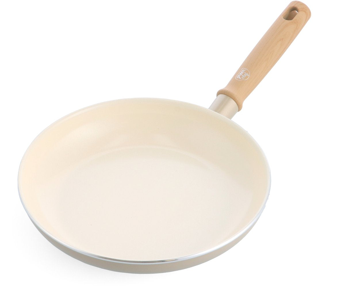 GreenChef nordics keramische inductie koekenpan 24 cm - pfas-vrij - inductie pan - vaatwasserbestendig keramische anti-aanbaklaag - zonder deksel - koelgreep - cr�me