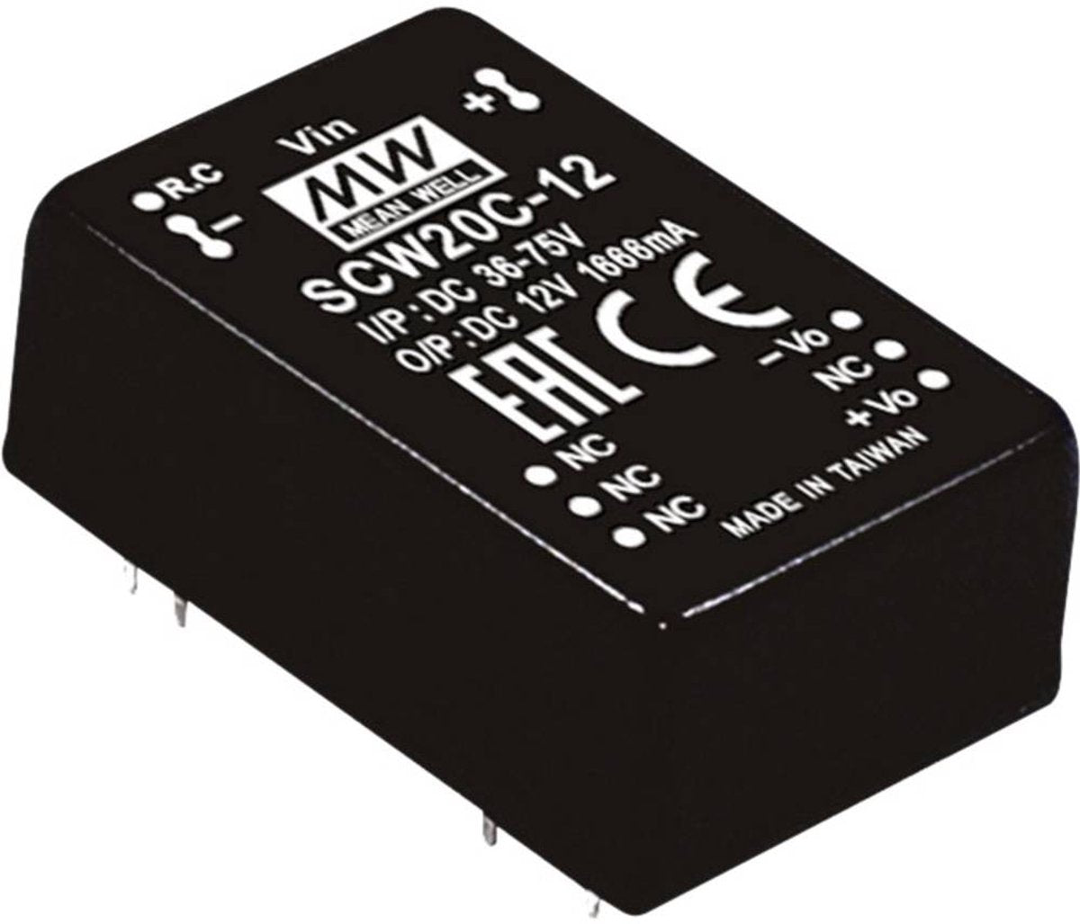 MW Mean Well scw20a-15 dc dc-convertermodule 1.333 a 20 w aantal uitgangen: 1 x inhoud 1 stuk(s)