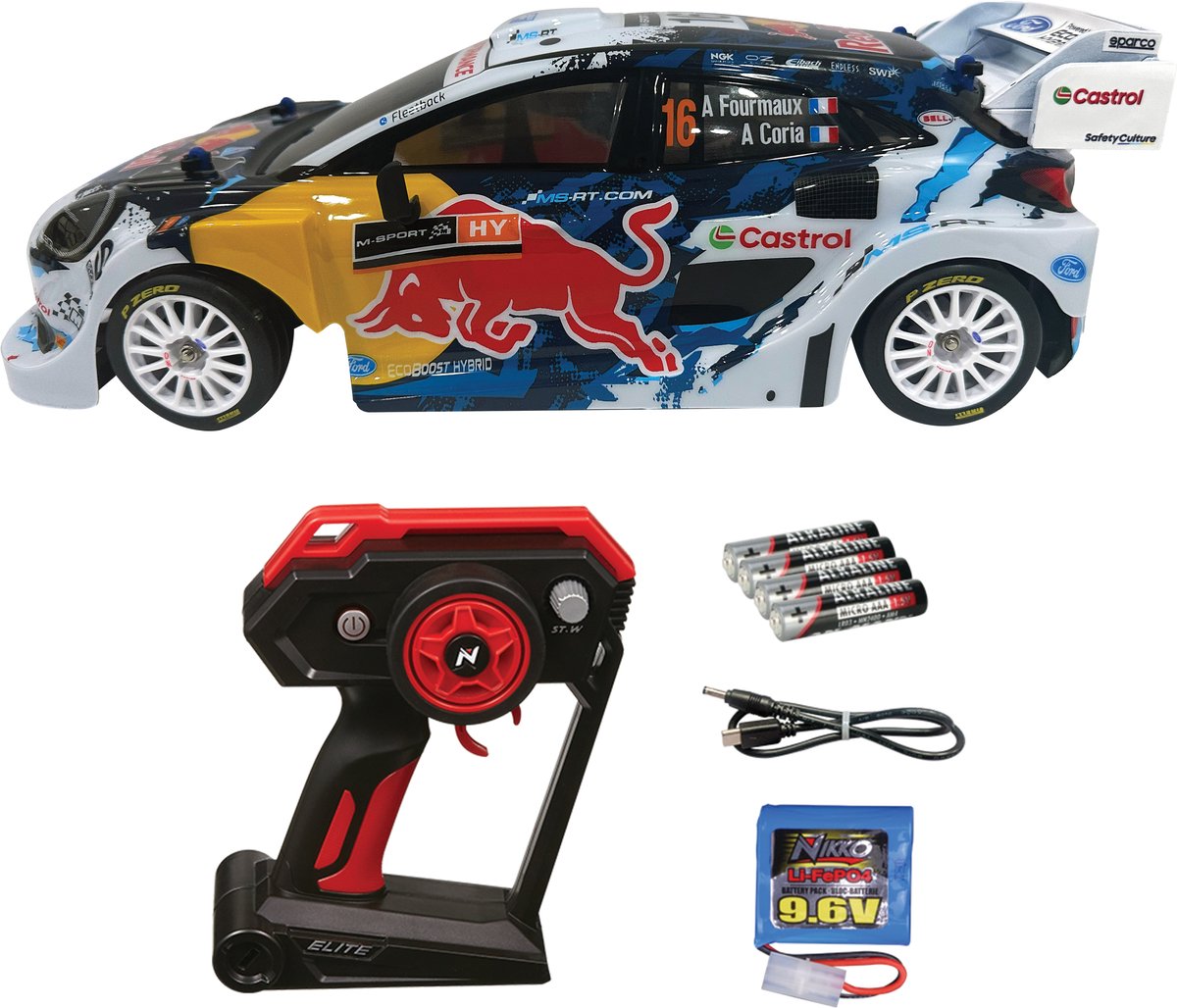 NIKKO - ford wrc elite cars - red bull - schaal 1 14 - auto op afstandsbediening