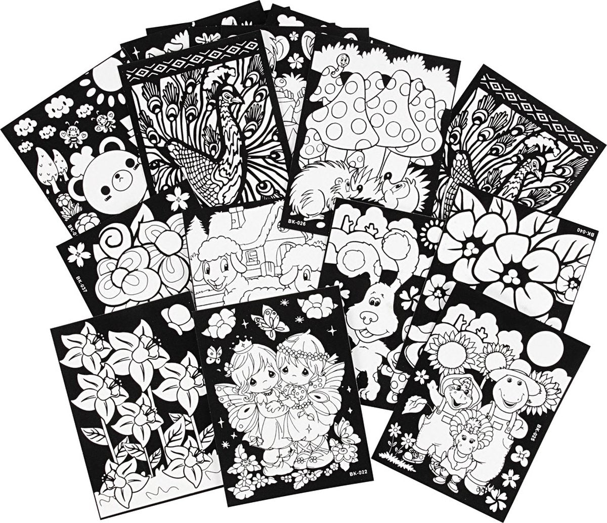 Creativ Company Velour plaatjes, afm 25x19 cm, 16 assorti