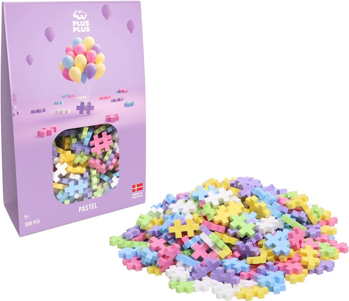 Plus-Plus basic pastel 300 delige bouwset - 3352 - bouwspeelgoed - constructiespeelgoed - set met bouwstenen - vanaf 5 jaar