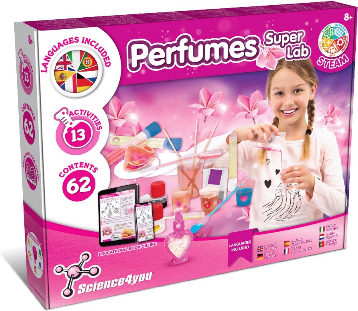 Science 4 You Science4you perfume super lab - experimenteerset voor kinderen vanaf 8 jaar - 13 experimenten - educatief speelgoed