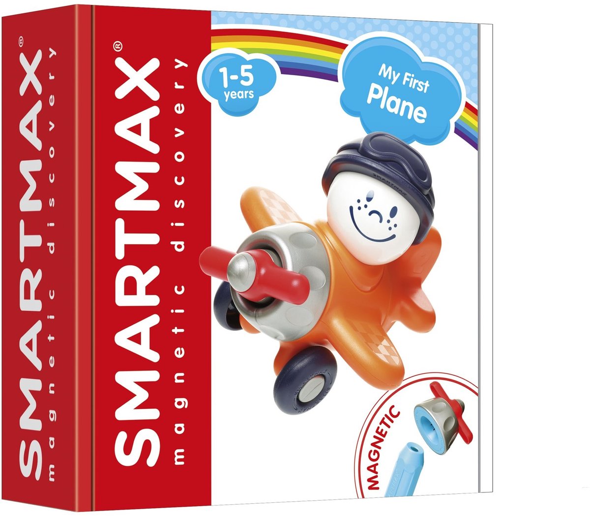 SmartMax my first plane - magnetisch vliegtuig bouwen - bouwset met draaiende propeller - educatief speelgoed voor peuters - vanaf 1 jaar