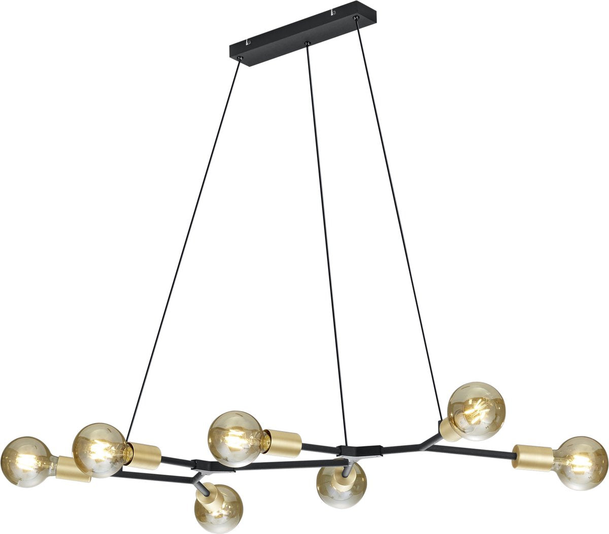 TRIO cross - hanglamp - zwart mat - excl. 7x e27 28w