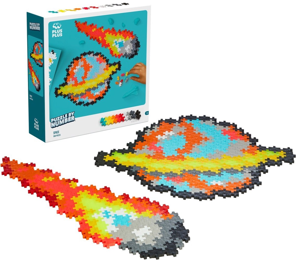 Plus-Plus puzzle by number ruimte 500 stukjes - 3912 - puzzel en bouwspeelgoed in één - vanaf 5 jaar