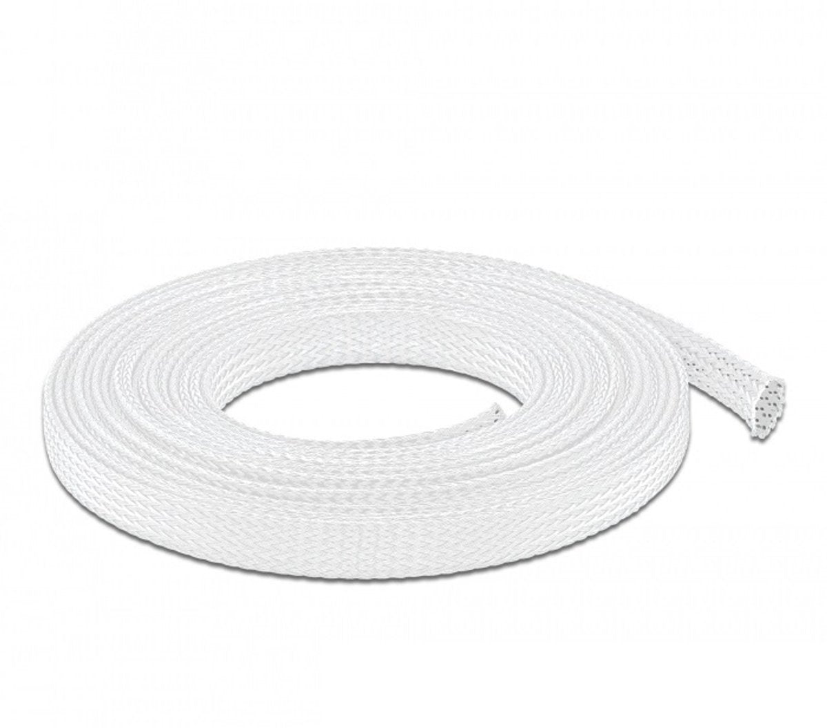 Delock Gevlochten mouw rekbare 10 m x 12 mm wit