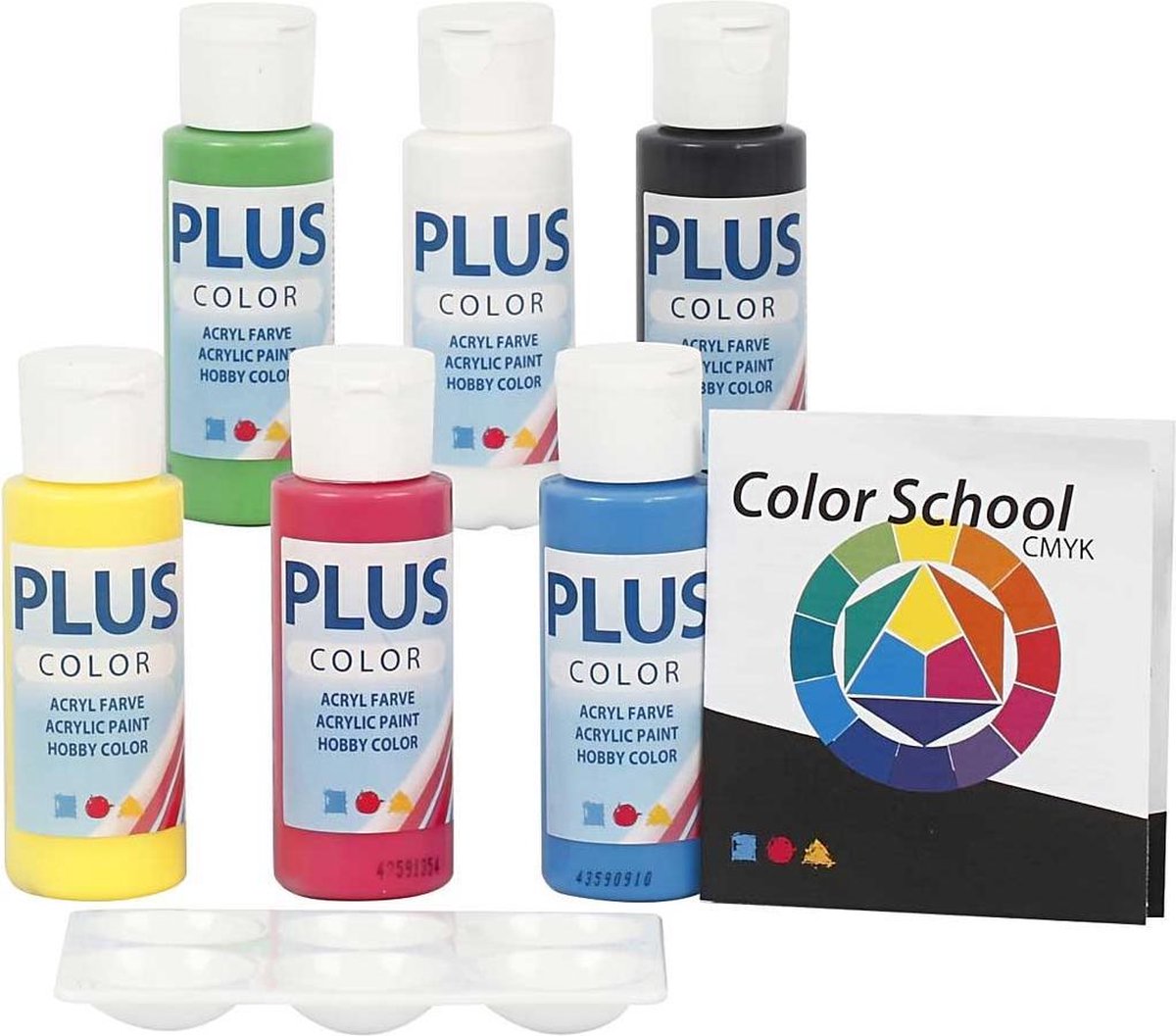 Plus Color acrylverf - verf - color school - set 6x60 ml - primaire kleuren