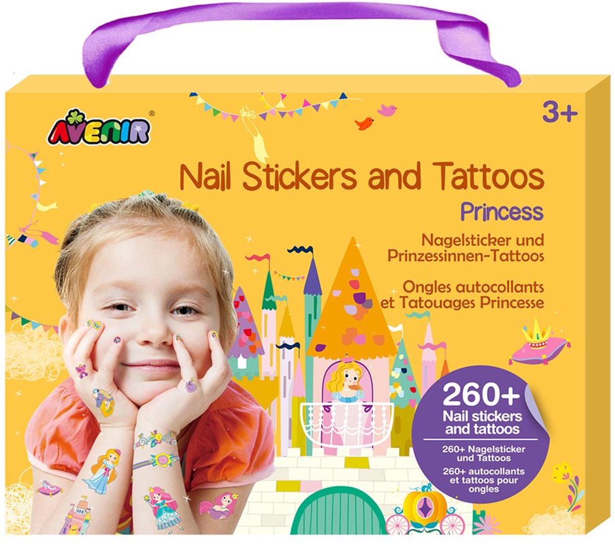 Avenir nagelstickers en tattoos - prinses - 260+ stuks - makkelijk verwijderbaar - 3+