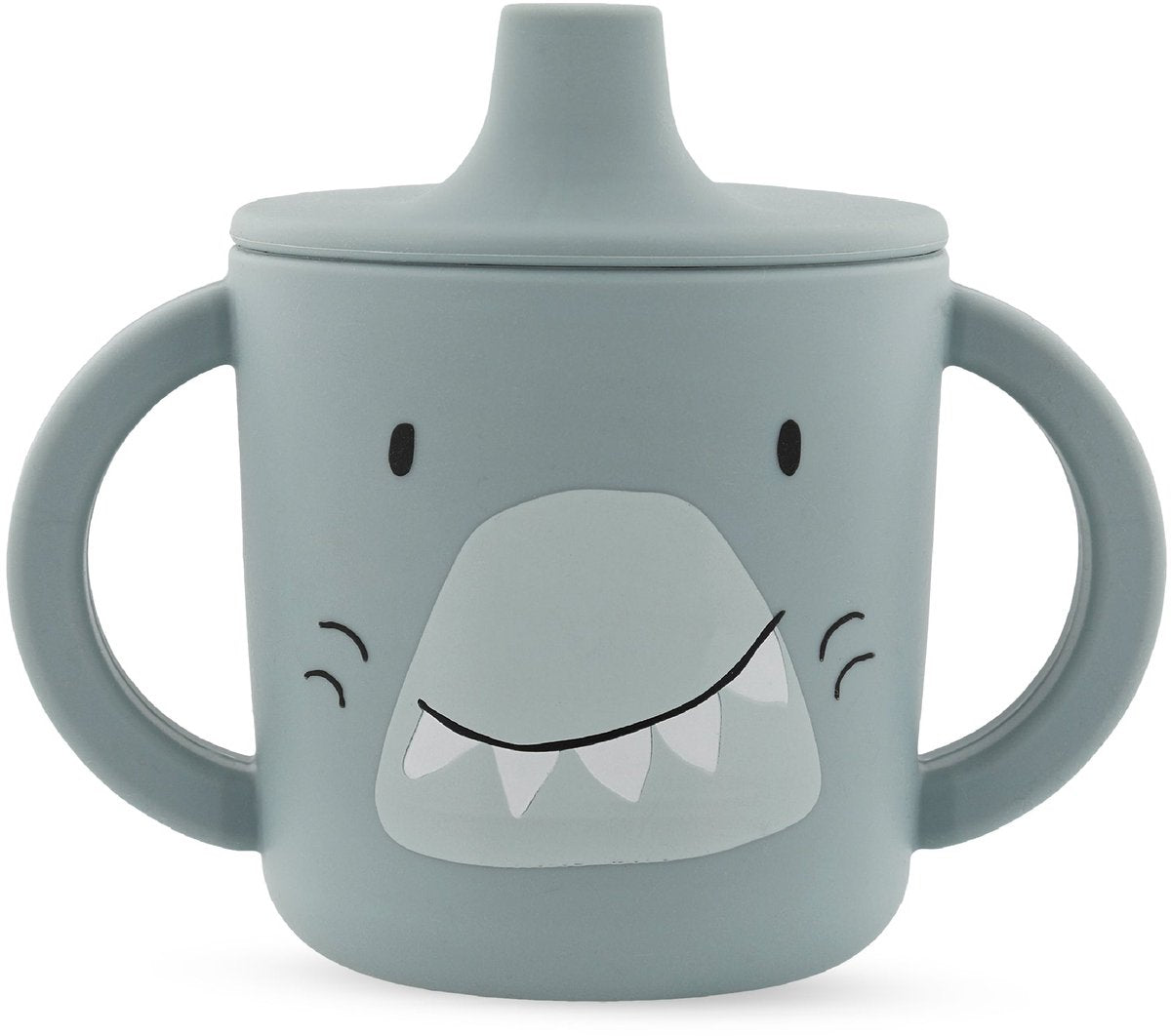Trixie tuitbeker - mr. shark - drinkbeker voor baby - antilek beker - voor baby's vanaf 4 maanden - van siliconen - geschikt voor de vaatwasser