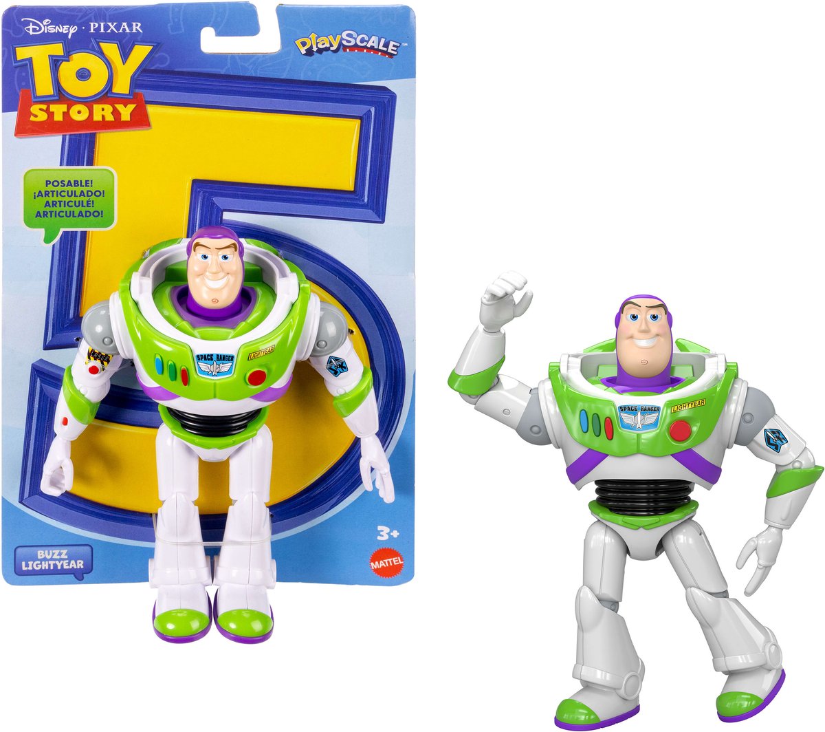 Mattel Disney en pixar toy story buzz lightyear figuur - 10 beweegbare gewrichten