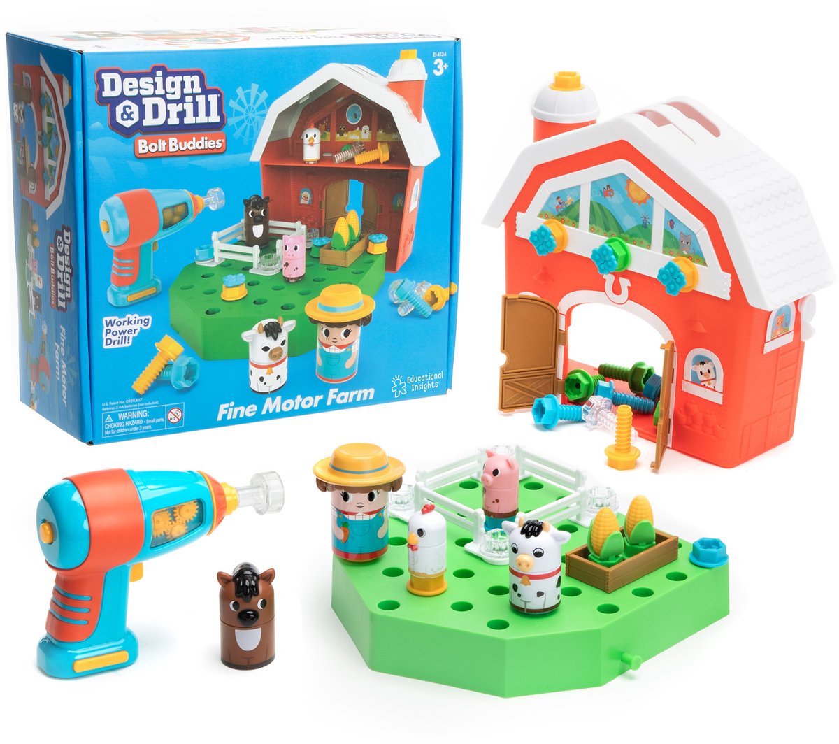 Learning Resources educatief speelgoed design drill bolt buddies barn boerderij. - 3+