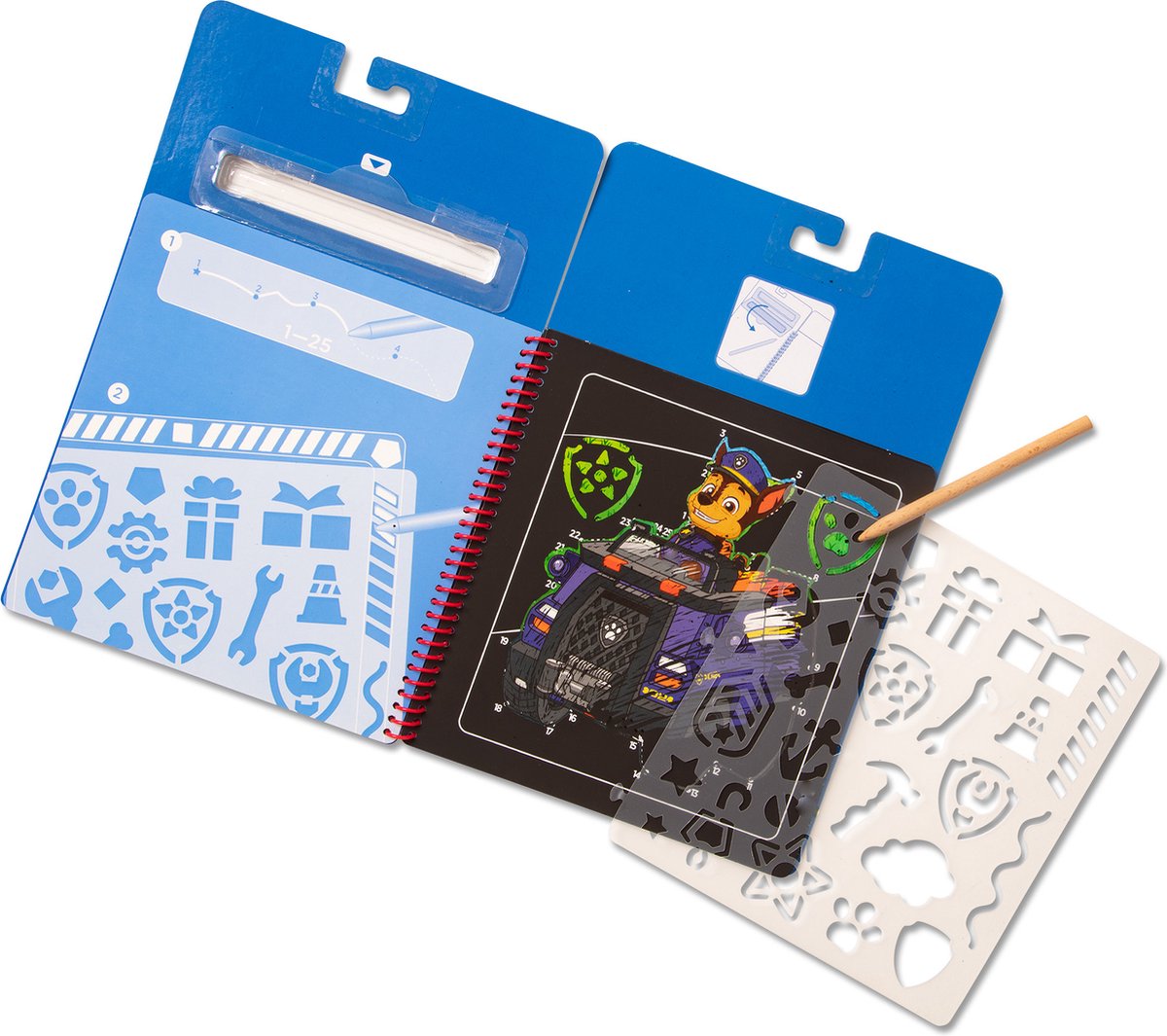 Melissa Doug paw patrol scratch art pad - activiteitenkrasblok chase voor onderweg (10 taferelen)
