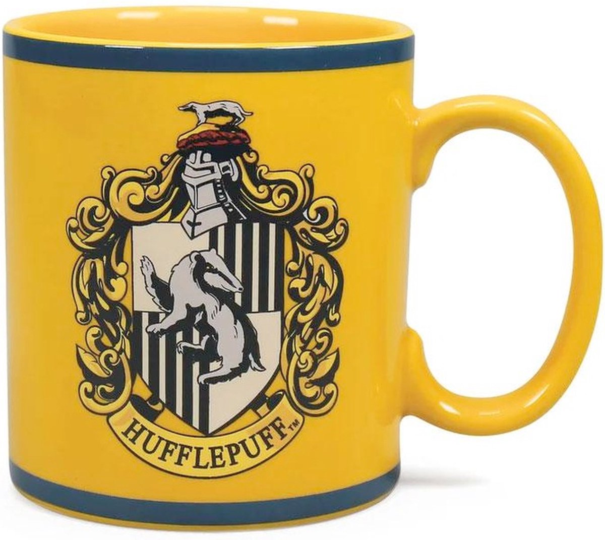 Half Moon Bay harry potter mok beker 3d hufflepuff crest geel