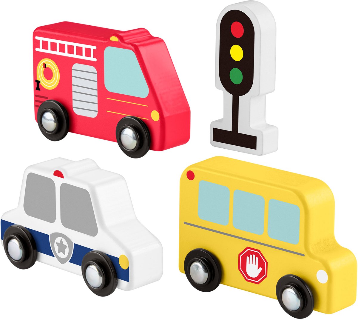 Fisher-Price wood set houten voertuigen