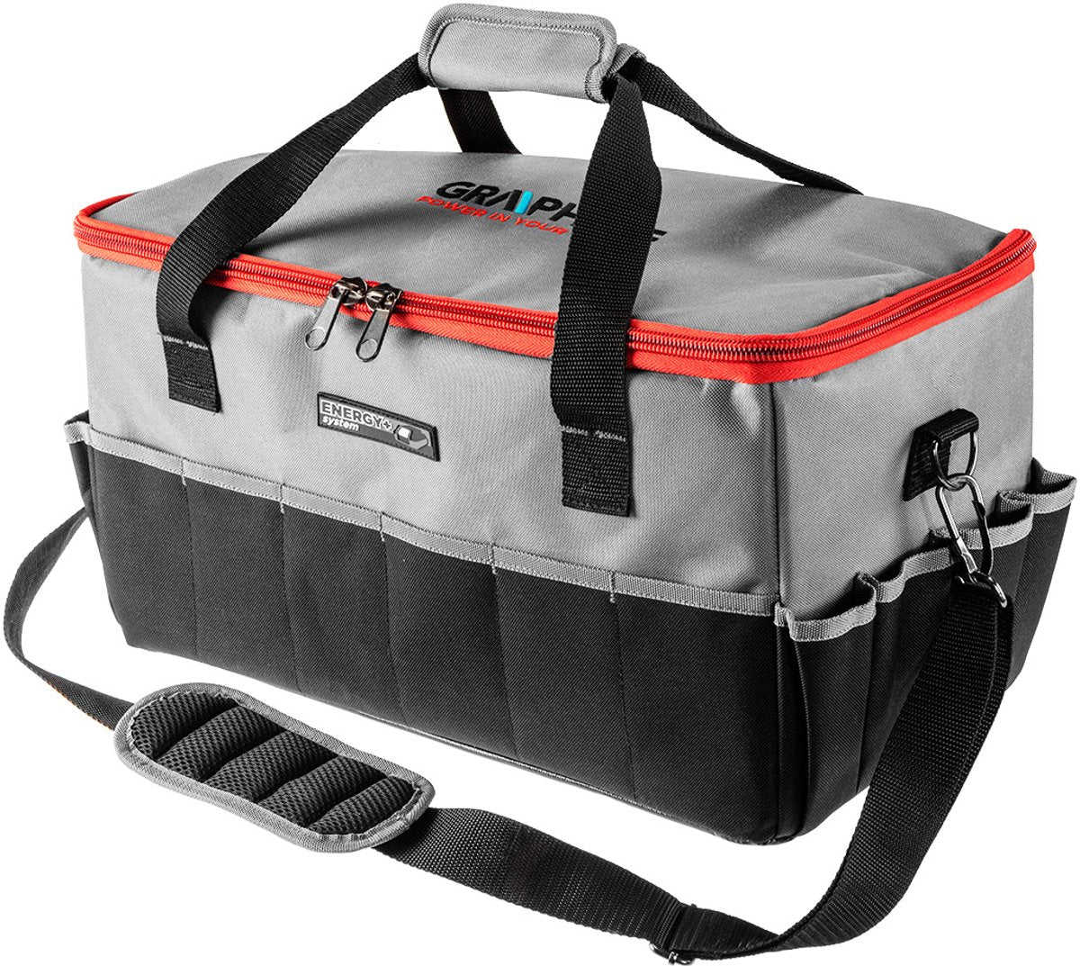 Grupa Topex Graphite energy+ - gereedschapstas - groot - 24l - 14 buiten- en 7 binnenzakken