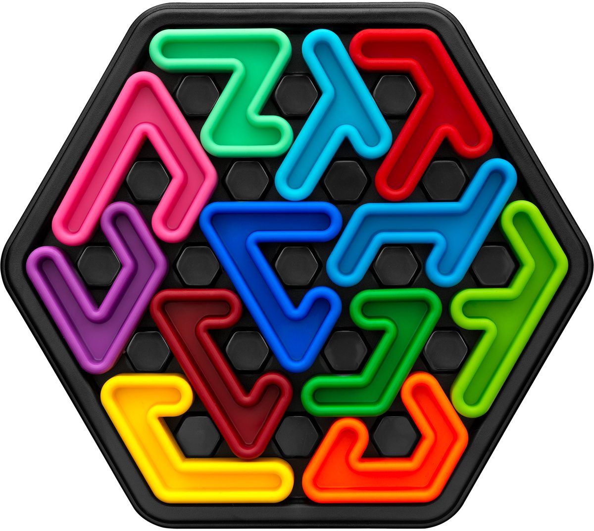 SmartGames iq hexagon deluxe - iq deluxe logisch denkspel premium breinbreker - geometrische puzzel met 120 opdrachten - luxe zeshoek puzzel - solospel voor tieners en volwassenen - premium cadeau vanaf 14 jaar