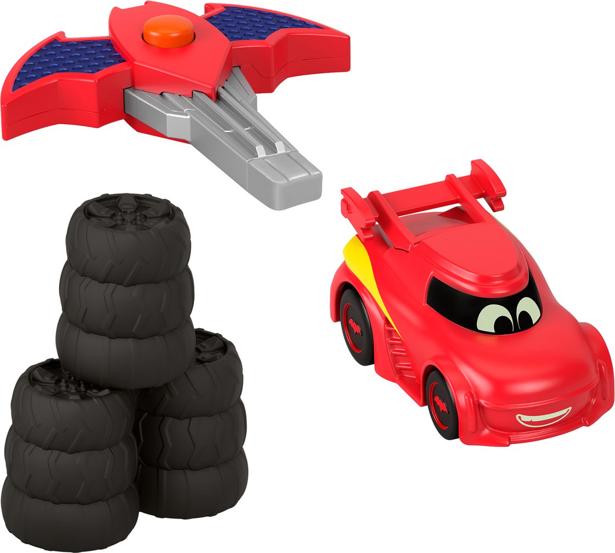 Fisher-Price batwheels key car racer redbird, auto, 3 jaar, kunststof, zwart, rood