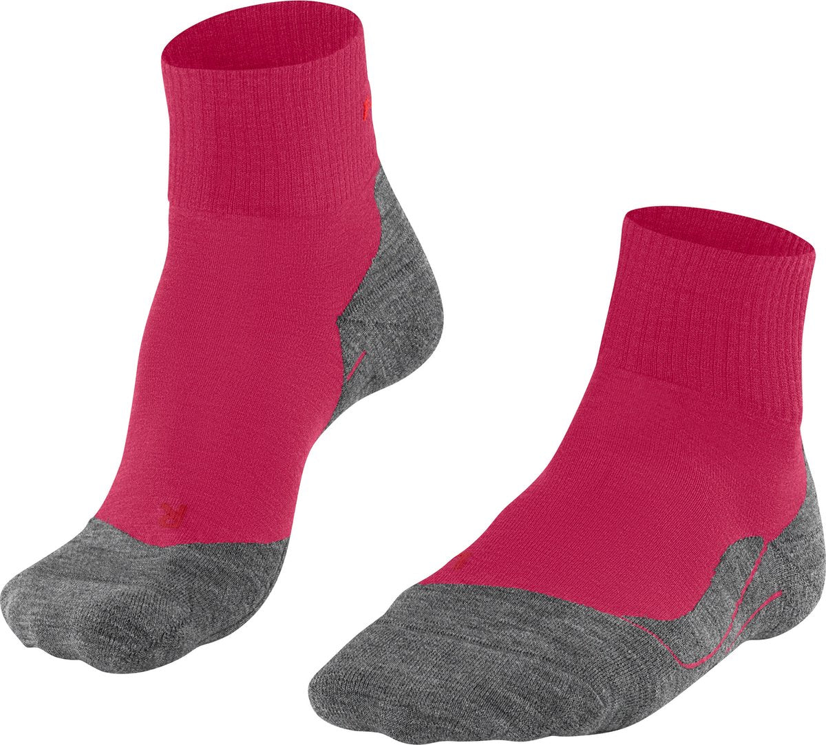 FALKE tk5 short anti-blaar dun wol functioneel materiaal wandelsokken dames rood - maat 37-38