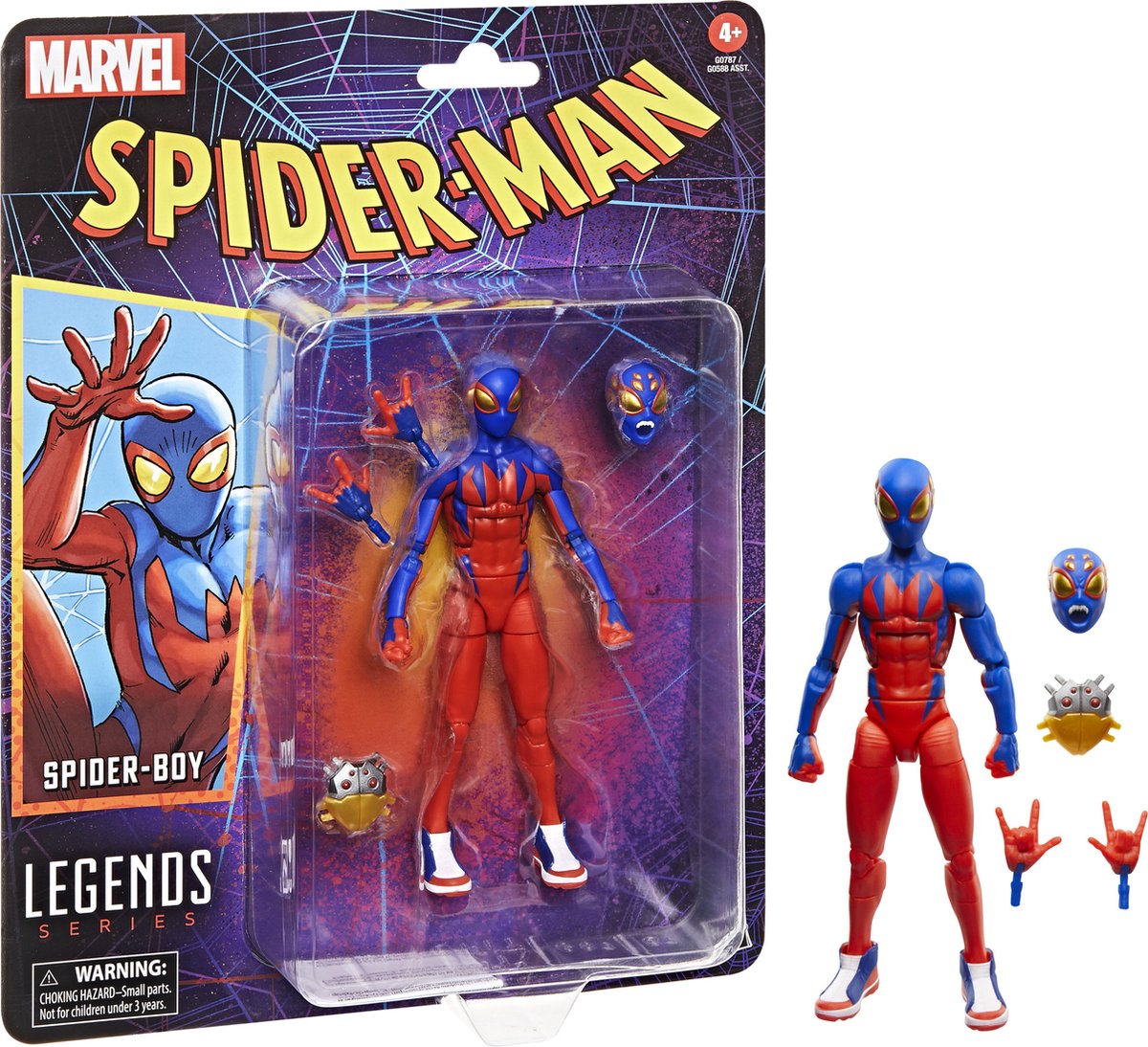 Hasbro spider-man marvel legends retro action figure spider-boy 15 cm action figuur
