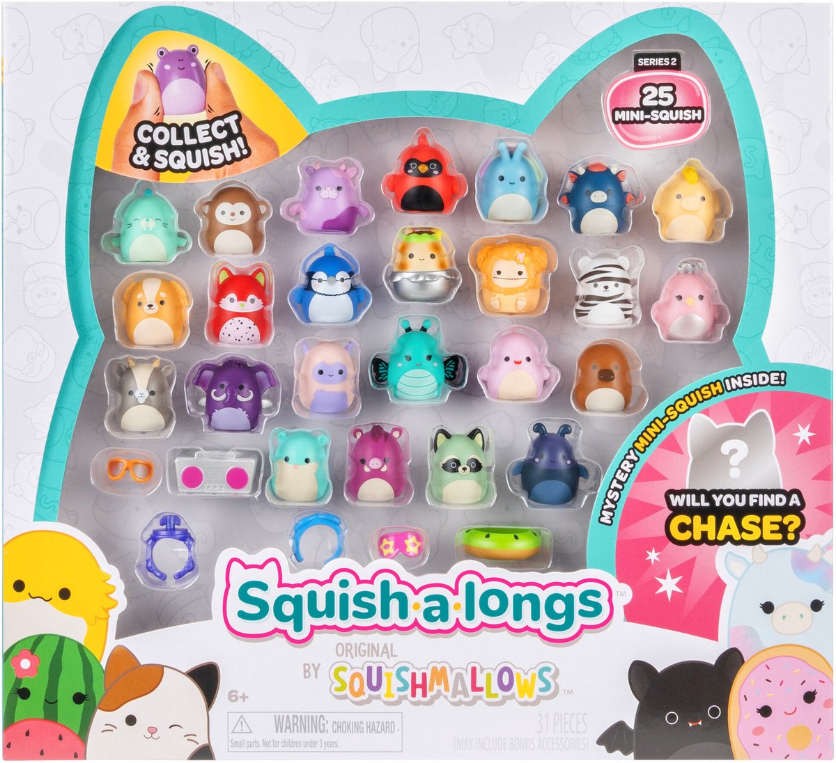 Jazwares Squish-a-longs - (bekend van squishmallows) 25 pack (style 1)