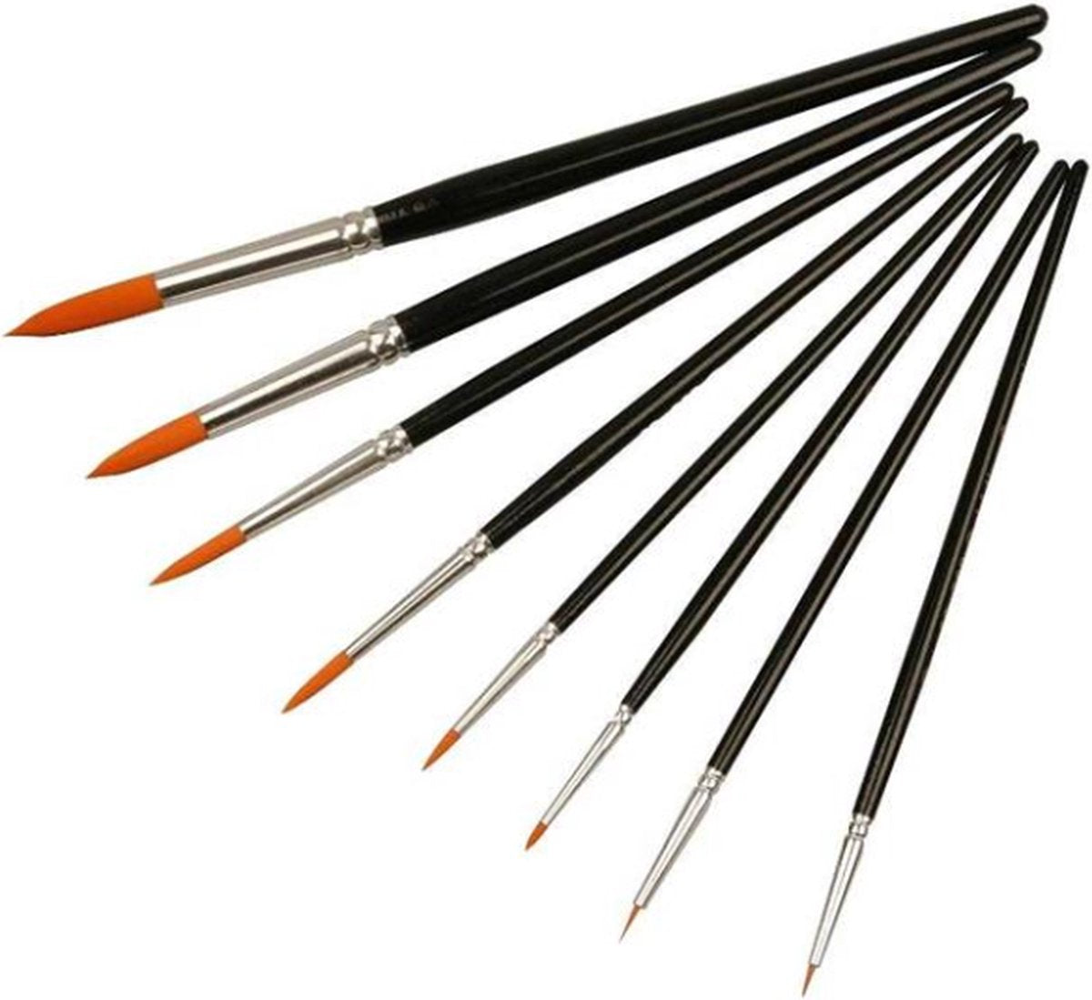 Creativ Company gold line acryl penselen rond set 8 stuks
