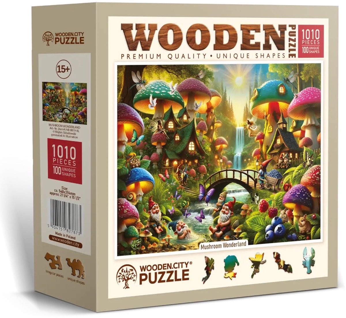 Wooden City Wooden.city houten puzzel mushroom wonderland 1000 stukjes fantasie.
