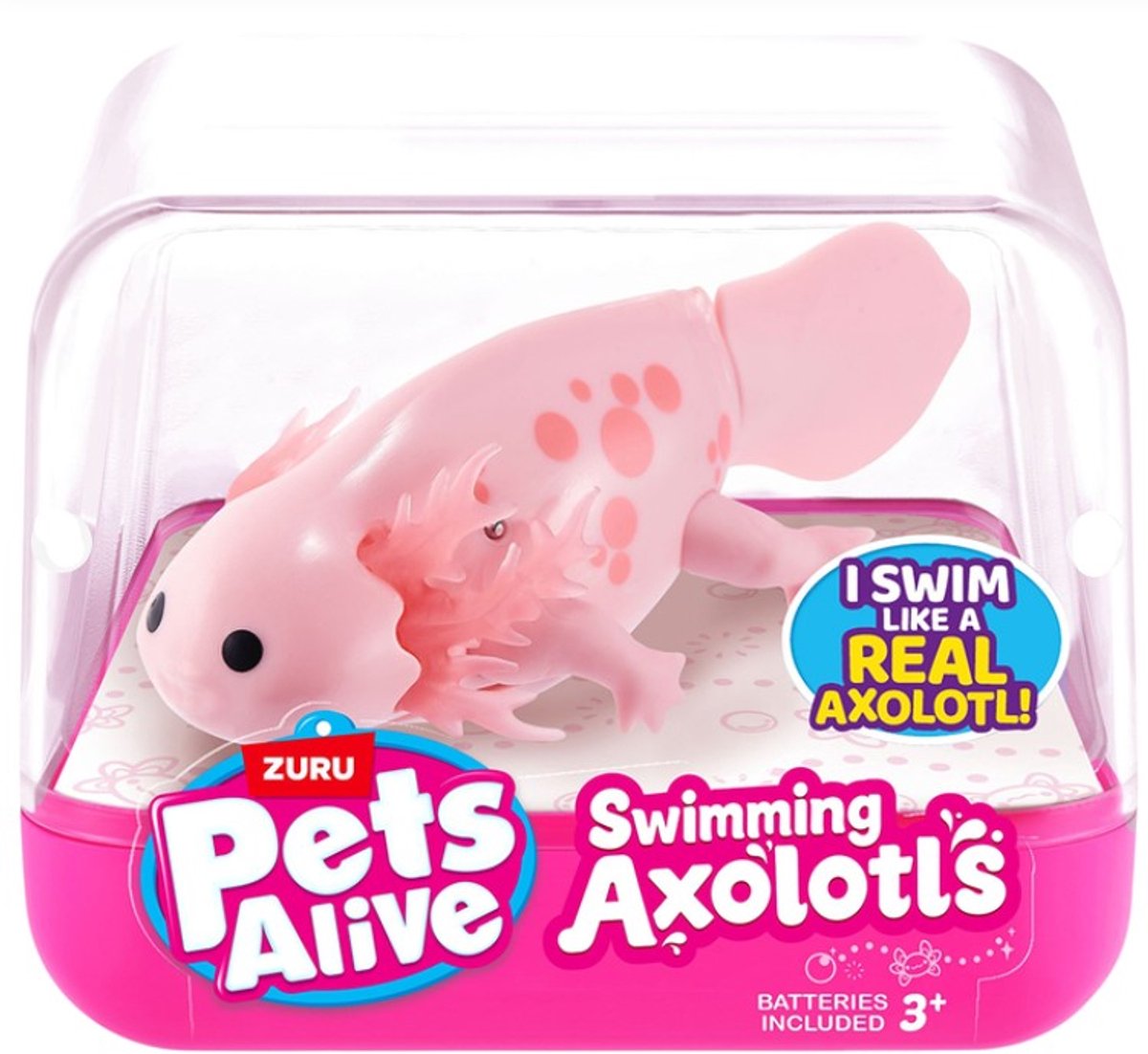 ZURU Pets alive swimming axolotls zalm roze - zwemt automatisch - werkt op batterijen - robot
