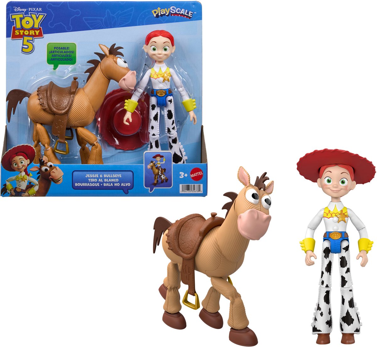 Mattel Disney en pixar toy story 5 jessie en bullseye figuur 18 cm 2 eenheden