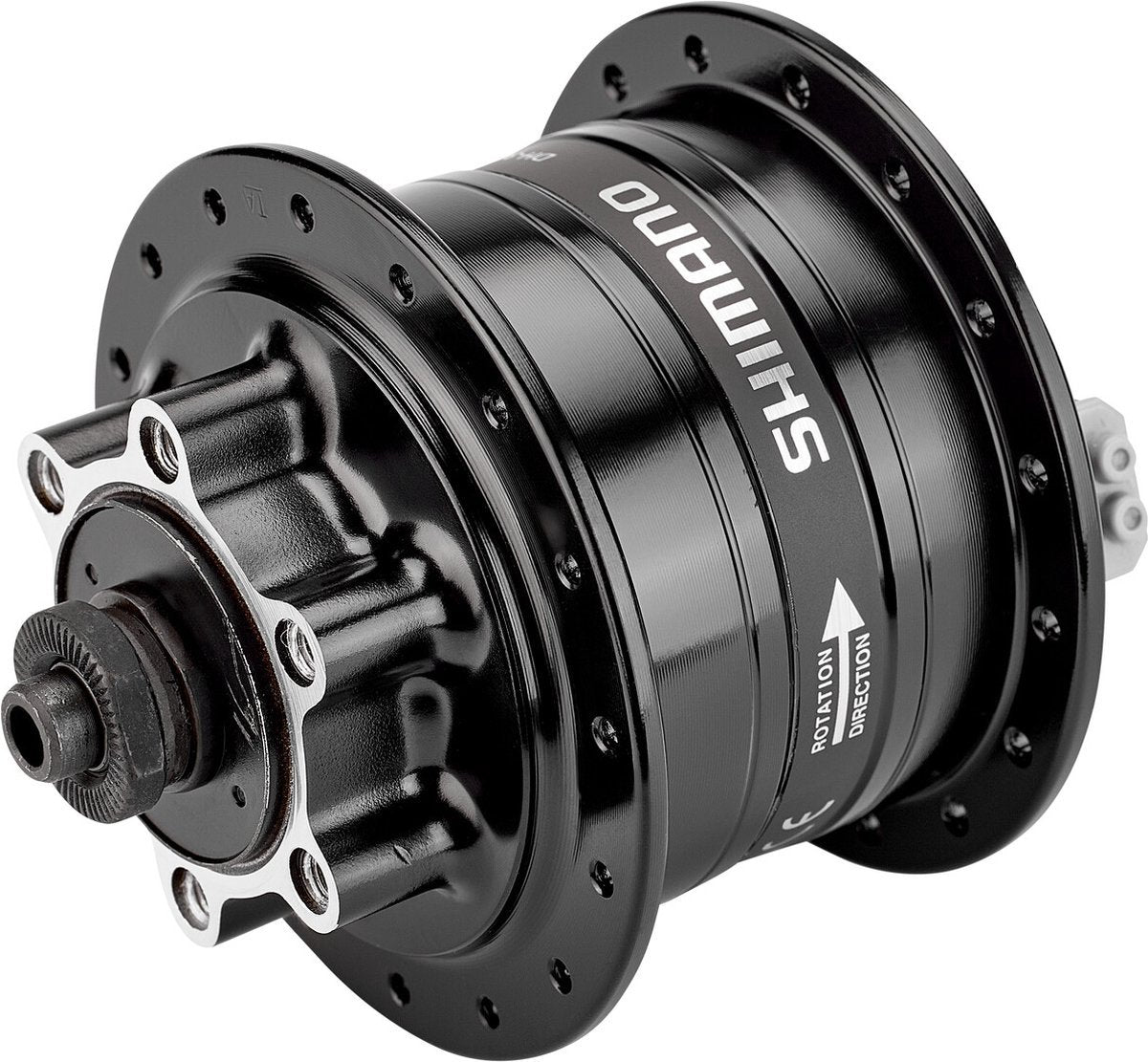 Shimano dh-3d32 naafdynamo 6-bolt quick release - zwart - 36 gaats