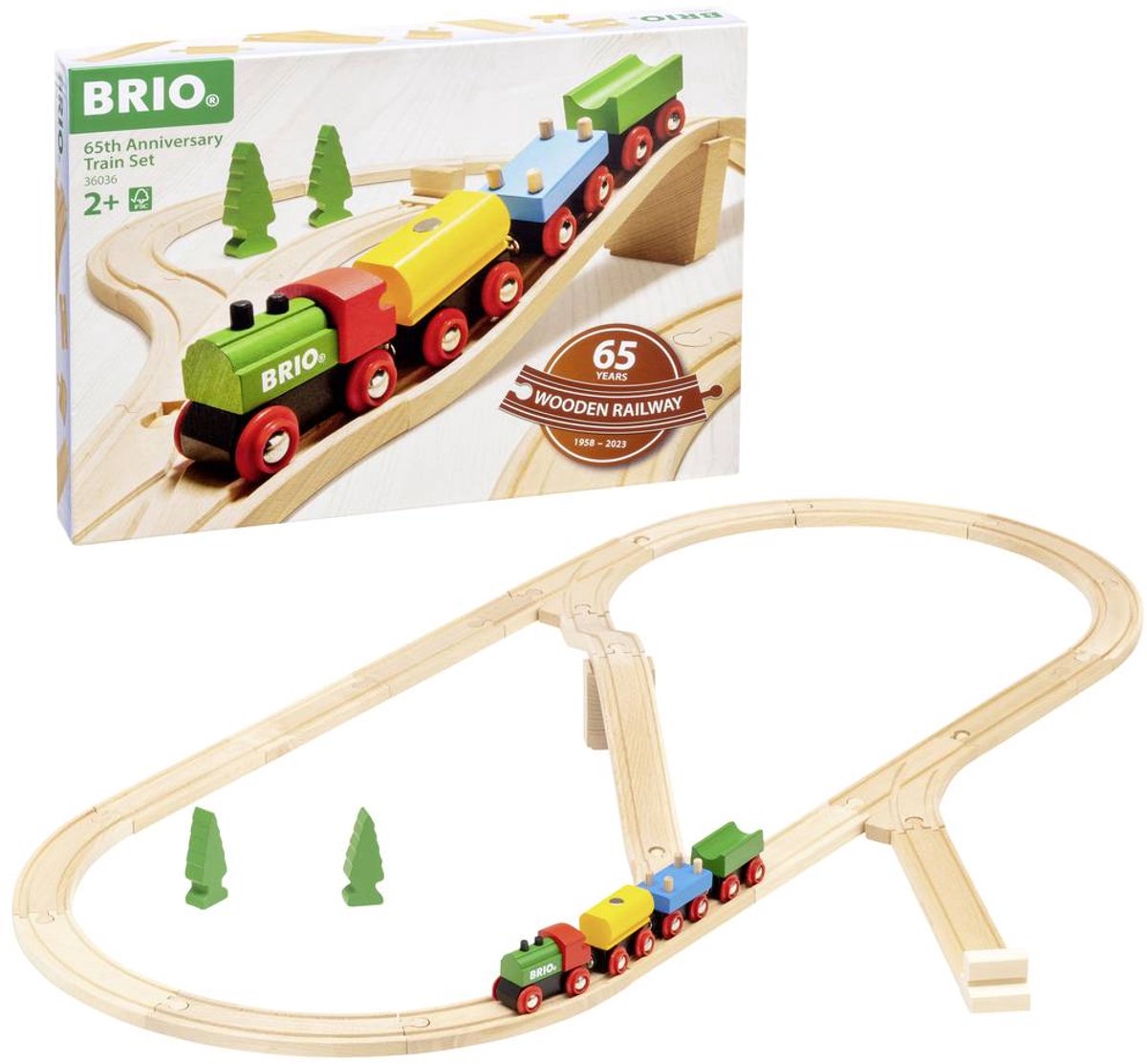 BRIO classic trein - houten treinset voor kinderen vanaf 2 jaar - 32-delig - 36036