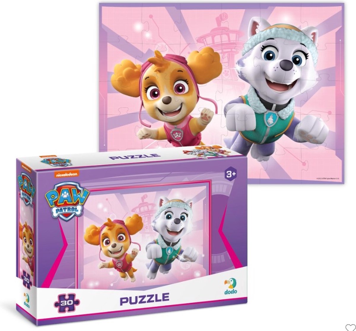 Dodo Toys Paw patrol puzzel 3+ - 30 stukjes - paw patrol speelgoed met skye - everest - puzzel 3 jaar