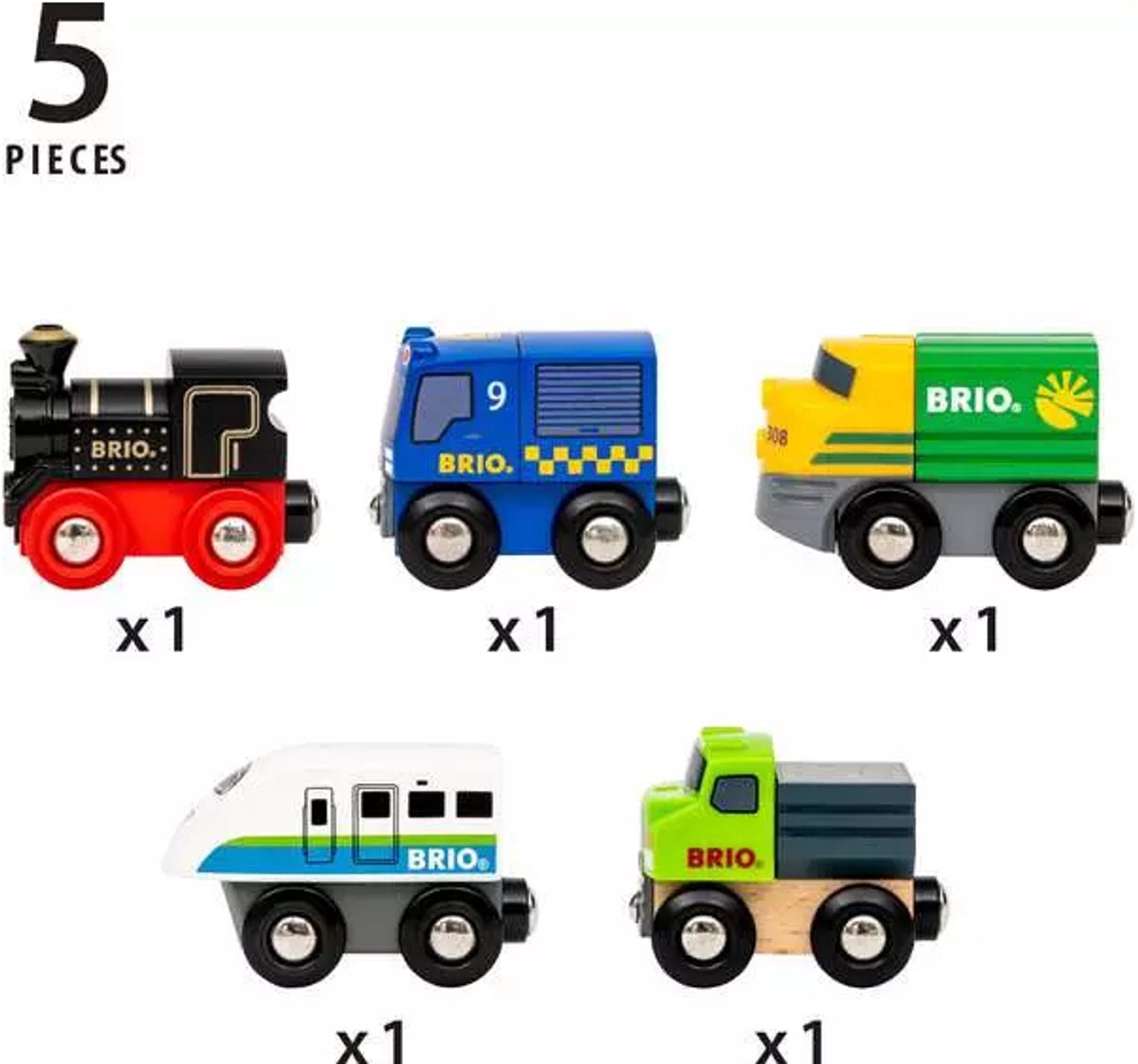 BRIO world mini treinen voertuigen assorti - mini trein speelgoed - magnetische koppeling - willekeurig model