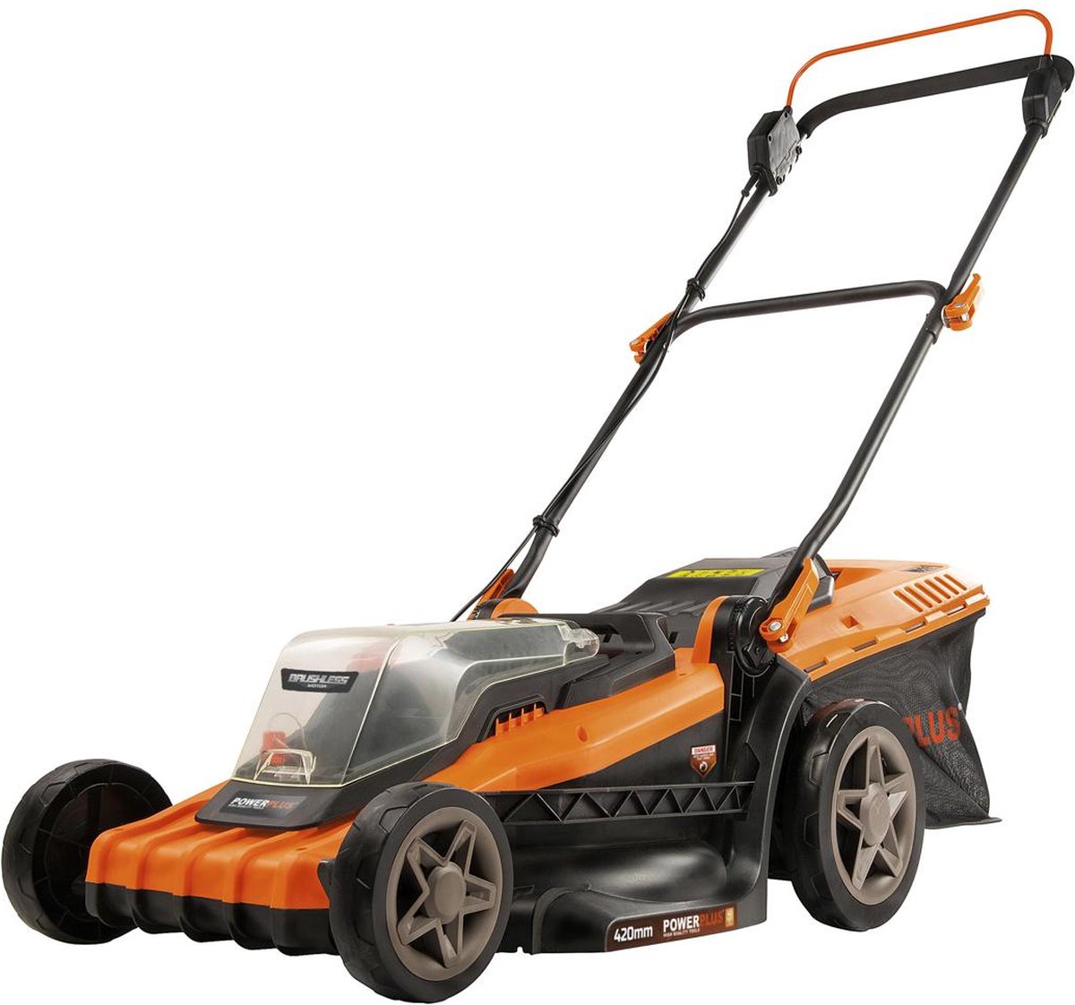 Powerplus Dual power accu-grasmaaier powdpg75610 - 40 v, 420 mm ø grasmaaier, zonder accu en lader, met grasopvangbak en achteruitworp