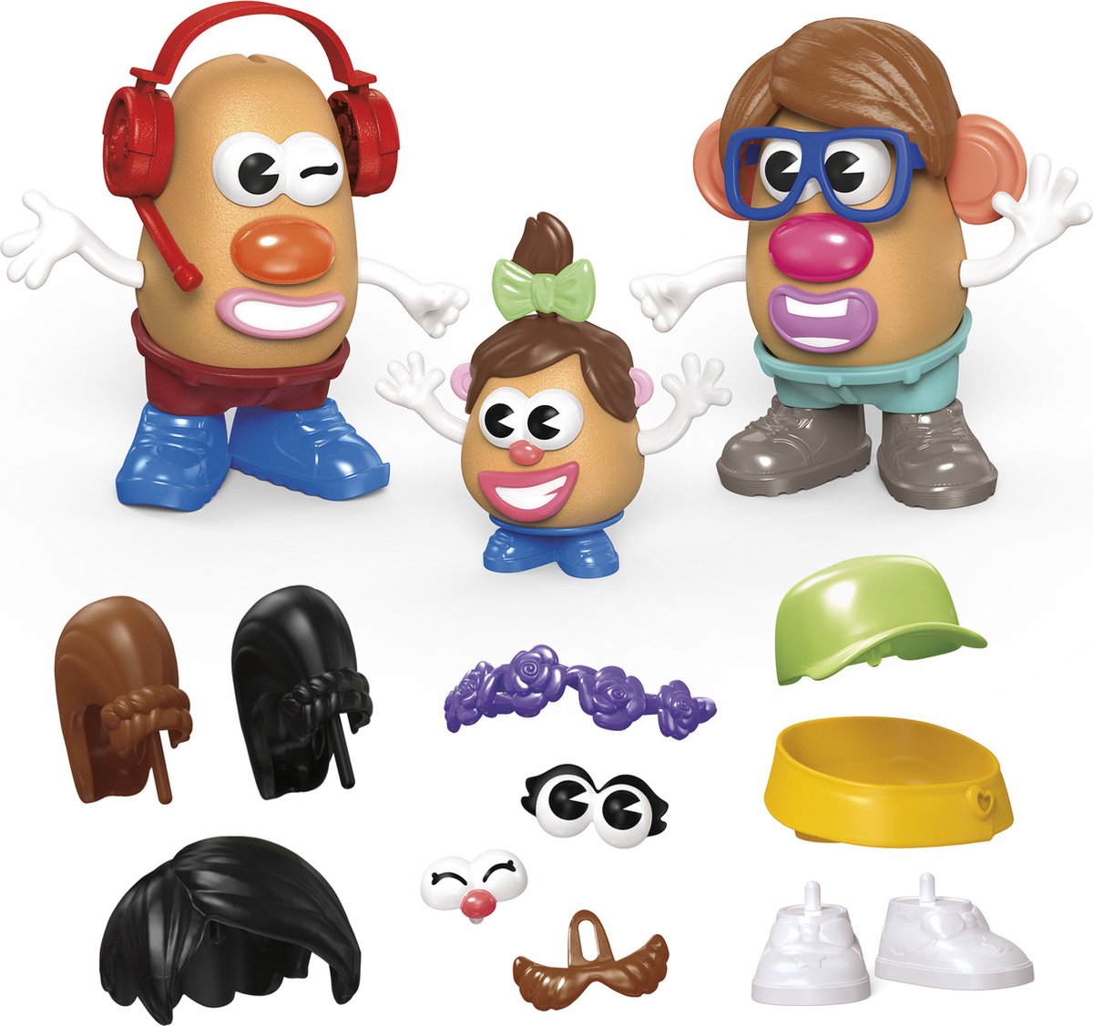 Potato Head set de potato familie met 44 onderdelen, creatief kleuterspeelgoed voor peuters, voor meisjes en jongens, feest